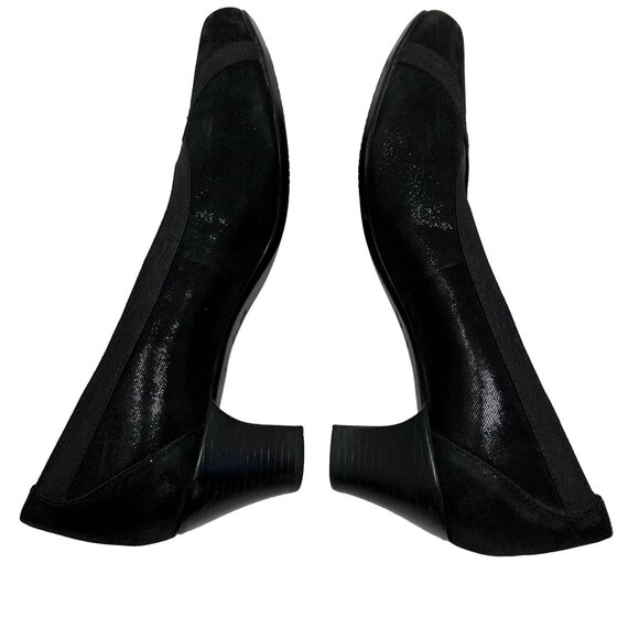 Munro Hanna Office Pump Size 7.5 Narrow Metallic Black Heels 7.5N - Picture 4 of 10
